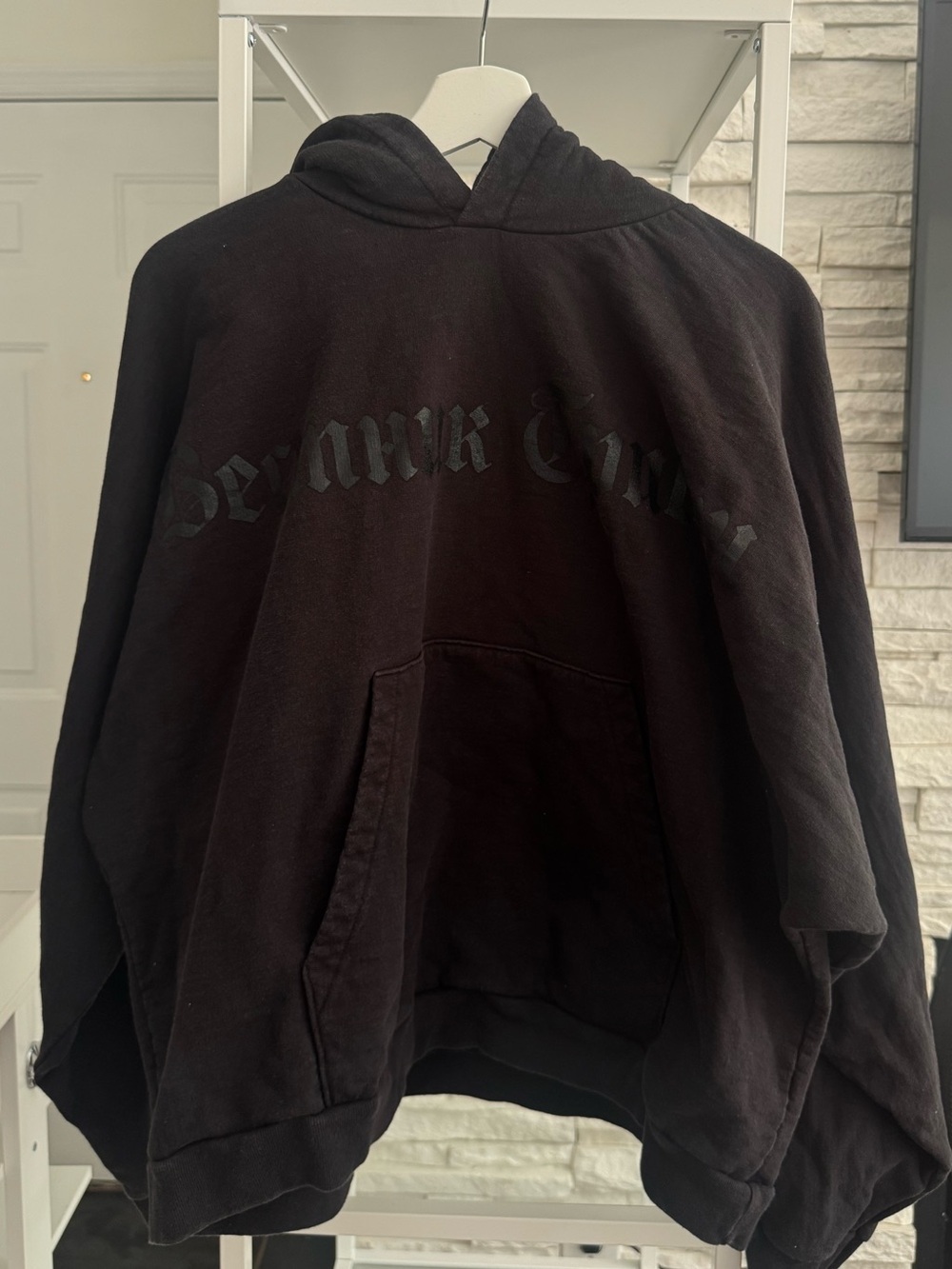 Yeezy x gosha rubchinskiy unisex black hoodie HD-01